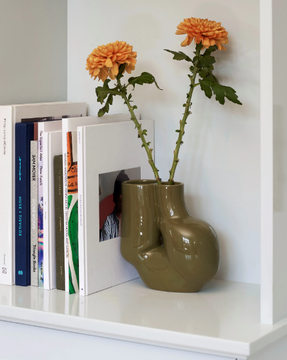 HAY - W&S VASE CHUBBY OLIVE GREEN - Porcelain stoneware vase by In Stock - view 3